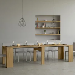 Viadurini Living Ausziehbarer Konsolentisch-Ausziehbare Konsole auf 308 cm mit zentraler Unterstützung, hergestellt in Italien – Oracle