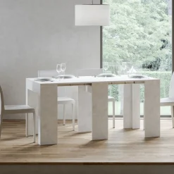 Viadurini Living Ausziehbarer Konsolentisch-Ausziehbare Konsole auf 299 cm mit internen Erweiterungen, hergestellt in Italien – Sanduhr