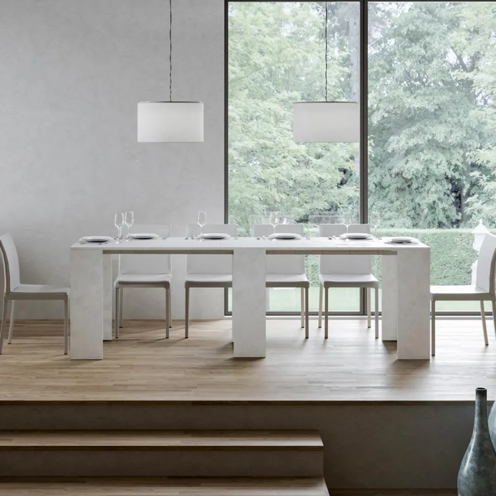 Viadurini Living Ausziehbarer Konsolentisch-Ausziehbare Konsole auf 299 cm mit internen Erweiterungen, hergestellt in Italien – Sanduhr