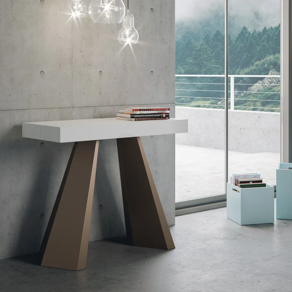 Viadurini Living Ausziehbarer Konsolentisch-Ausziehbare Konsole auf 300 cm mit Beinen in Bärenoptik, hergestellt in Italien – Destino