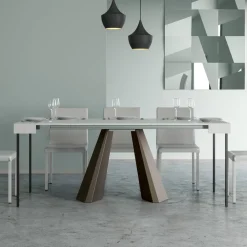 Viadurini Living Ausziehbarer Konsolentisch-Ausziehbare Konsole auf 300 cm mit Beinen in Bärenoptik, hergestellt in Italien – Destino