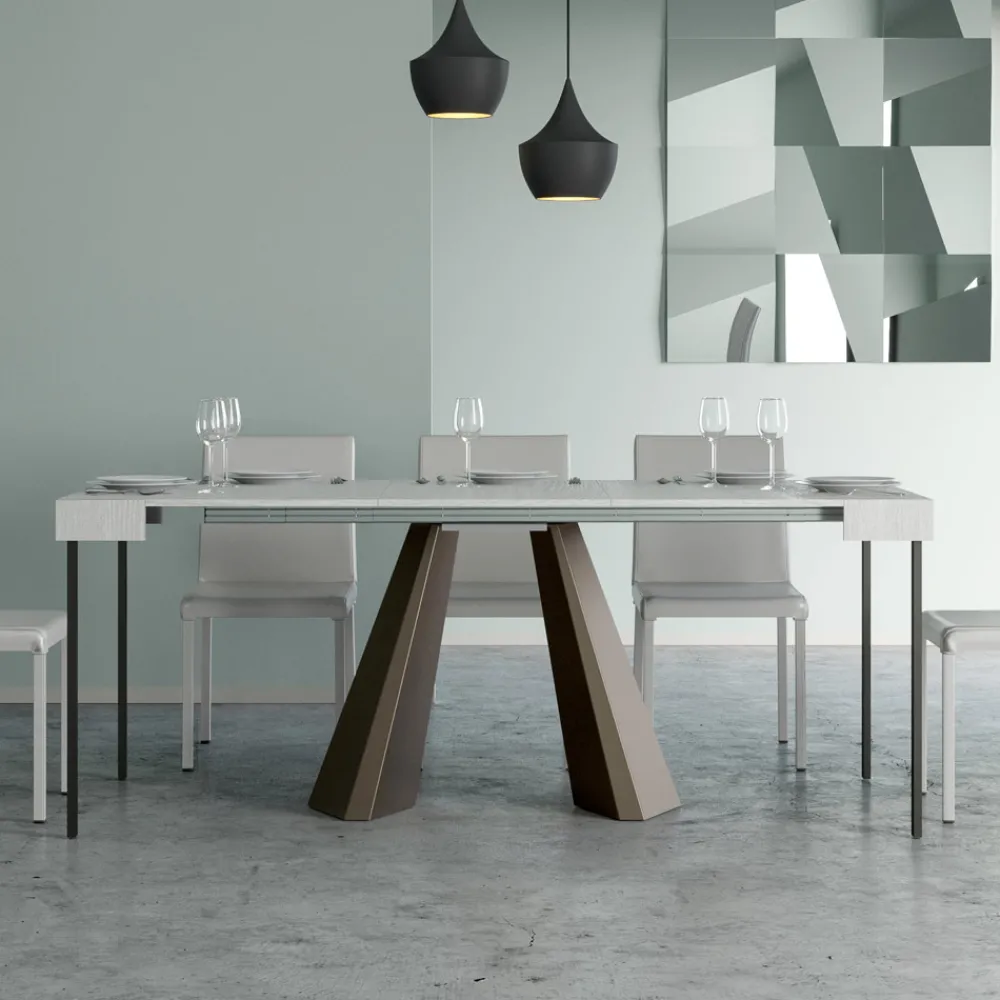 Viadurini Living Ausziehbarer Konsolentisch-Ausziehbare Konsole auf 300 cm mit Beinen in Bärenoptik, hergestellt in Italien – Destino