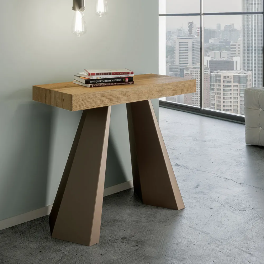 Viadurini Living Ausziehbarer Konsolentisch-Ausziehbare Konsole auf 300 cm mit Beinen in Bärenoptik, hergestellt in Italien – Destino