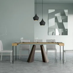 Viadurini Living Ausziehbarer Konsolentisch-Ausziehbare Konsole auf 300 cm mit Beinen in Bärenoptik, hergestellt in Italien – Destino