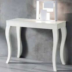 Viadurini Living Ausziehbarer Konsolentisch-Ausziehbare Konsole aus grau grau lackiertem Eschenholz - Specht