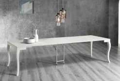 Viadurini Living Ausziehbarer Konsolentisch-Ausziehbare Konsole aus grau grau lackiertem Eschenholz - Specht