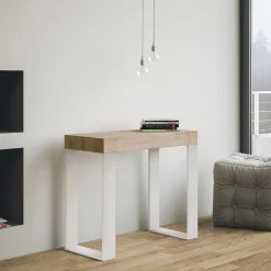 Viadurini Living Ausziehbarer Konsolentisch-Ausziehbare Konsole bis 300 cm mit weißem Rahmen, hergestellt in Italien – Tesoro