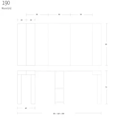 Viadurini Living Ausziehbarer Konsolentisch-Ausziehbare Konsole bis 290 cm aus Melaminholz Made in Italy - Paride