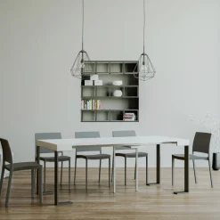 Viadurini Living Ausziehbarer Konsolentisch-Ausziehbare Konsole bis 300 cm mit anthrazitfarbenem Rahmen, hergestellt in Italien – Giant