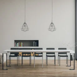 Viadurini Living Ausziehbarer Konsolentisch-Ausziehbare Konsole bis 300 cm mit anthrazitfarbenem Rahmen, hergestellt in Italien – Giant