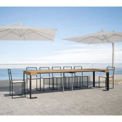 Viadurini Living Ausziehbarer Konsolentisch-Ausziehbare Konsole bis 300 cm mit anthrazitfarbenem Rahmen, hergestellt in Italien – Giant