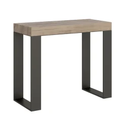 Viadurini Living Ausziehbarer Konsolentisch-Ausziehbare Konsole bis 300 cm mit anthrazitfarbenem Rahmen, hergestellt in Italien – Giant