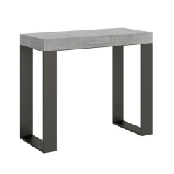 Viadurini Living Ausziehbarer Konsolentisch-Ausziehbare Konsole bis 300 cm mit anthrazitfarbenem Rahmen, hergestellt in Italien – Giant