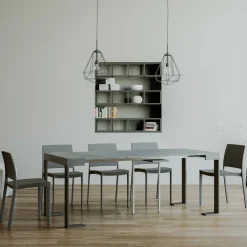 Viadurini Living Ausziehbarer Konsolentisch-Ausziehbare Konsole bis 300 cm mit anthrazitfarbenem Rahmen, hergestellt in Italien – Giant