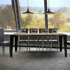 Viadurini Living Ausziehbarer Konsolentisch-Ausziehbare Konsole bis zu 300 cm aus Mikropartikeln aus Holz, hergestellt in Italien – Flamber