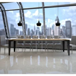 Viadurini Living Ausziehbarer Konsolentisch-Ausziehbare Konsole bis zu 300 cm aus Mikropartikeln aus Holz, hergestellt in Italien – Flamber