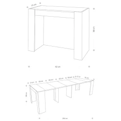 Viadurini Living Ausziehbarer Konsolentisch-Ausziehbare Konsole bis zu 294 cm aus Melamin Made in Italy - Pineta
