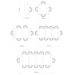 Viadurini Living Ausziehbarer Konsolentisch-Ausziehbare Konsole bis zu 294 cm aus Melamin Made in Italy - Pineta