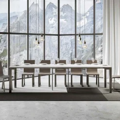 Viadurini Living Ausziehbarer Konsolentisch-Ausziehbare Konsole mit modernem Design aus Holz und Eisen, hergestellt in Italien – Never