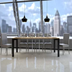 Viadurini Living Ausziehbarer Konsolentisch-Ausziehbare Konsole mit modernem Design aus Holz und Eisen, hergestellt in Italien – Never