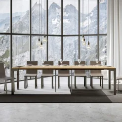 Viadurini Living Ausziehbarer Konsolentisch-Ausziehbare Konsole mit modernem Design aus Holz und Eisen, hergestellt in Italien – Never