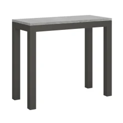 Viadurini Living Ausziehbarer Konsolentisch-Ausziehbare Konsole mit modernem Design aus Holz und Eisen, hergestellt in Italien – Never