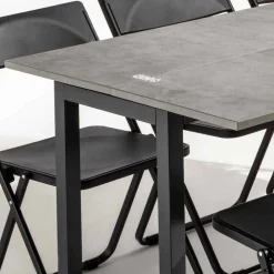 Viadurini Living Ausziehbarer Konsolentisch-Ausziehbare Konsole mit Melaminplatte und Gestell aus lackiertem Metall - Adino