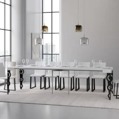 Viadurini Living Ausziehbarer Konsolentisch-Ausziehbare Konsole mit modernen Eisenbeinen, hergestellt in Italien – Palazzo