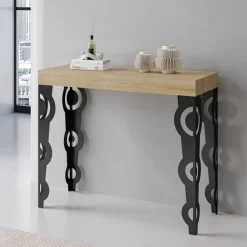 Viadurini Living Ausziehbarer Konsolentisch-Ausziehbare Konsole mit modernen Eisenbeinen, hergestellt in Italien – Palazzo