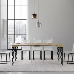 Viadurini Living Ausziehbarer Konsolentisch-Ausziehbare Konsole mit modernen Eisenbeinen, hergestellt in Italien – Palazzo