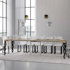 Viadurini Living Ausziehbarer Konsolentisch-Ausziehbare Konsole mit modernen Eisenbeinen, hergestellt in Italien – Palazzo