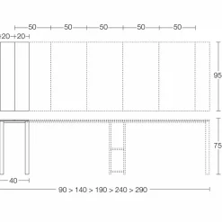 Viadurini Living Ausziehbarer Konsolentisch-Ausziehbare moderne Tischkonsole aus Eichenholz und Metall Made in Italy - Nappo