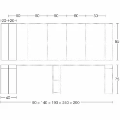 Viadurini Living Ausziehbarer Konsolentisch-Ausziehbare Tischkonsole Bis zu 290 cm mit Holzplatte Made in Italy - Seregno