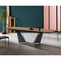 Viadurini Living Ausziehbare Esstische-Ausziehbarer Designtisch Bis zu 294 cm in Holz und Metall Made in Italy - Nuzzo