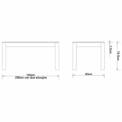 Viadurini Living Esstische Nach Mass|Ausziehbare Esstische-Ausziehbarer Designtisch aus massiver Eiche, hergestellt in Italien, Frank