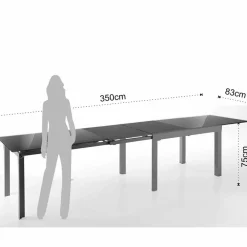 Viadurini Living Ausziehbare Esstische-Ausziehbarer Designtisch aus Glas und Metall - Guerriero