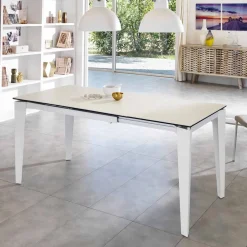 Viadurini Living Ausziehbare Esstische-Ausziehbarer Esstisch 120 / 170xP80 aus Glaskeramik - Bino