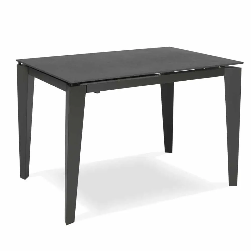 Viadurini Living Ausziehbare Esstische-Ausziehbarer Esstisch 120 / 170xP80 aus Glaskeramik - Bino