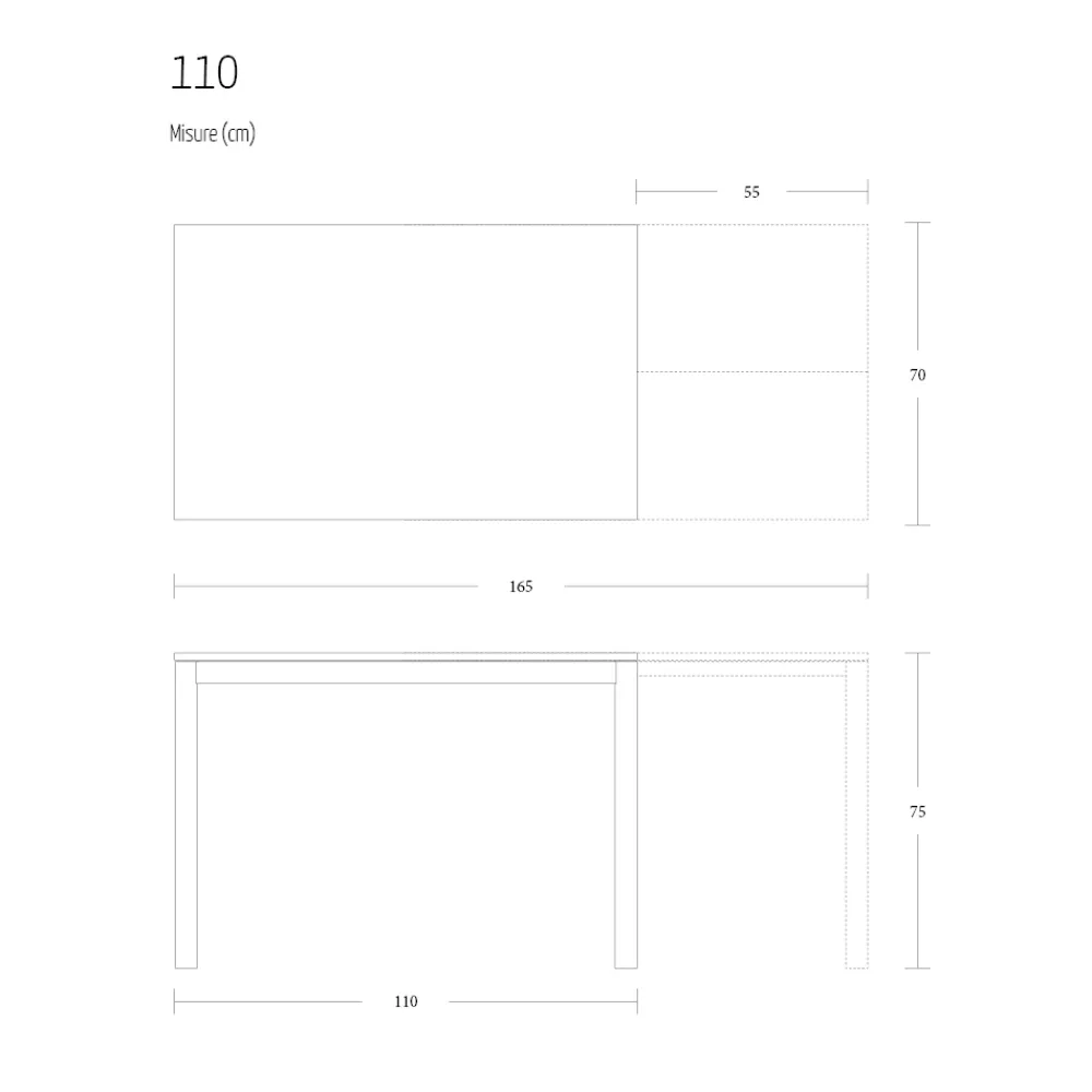 Viadurini Living Ausziehbare Esstische-Ausziehbarer Esstisch 190 cm Metall und Holz Made in Italy - Euklidisch