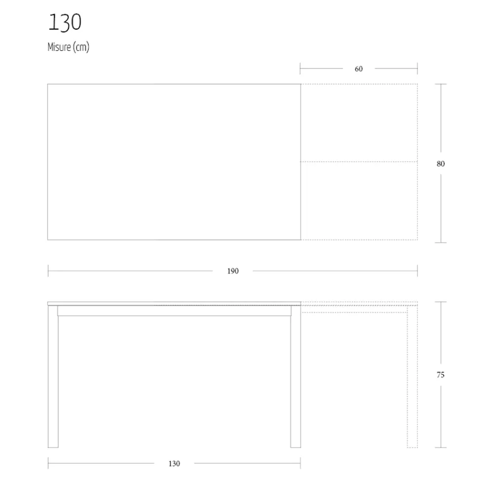 Viadurini Living Ausziehbare Esstische-Ausziehbarer Esstisch 190 cm Metall und Holz Made in Italy - Euklidisch