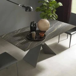 Viadurini Living Ausziehbare Esstische-Ausziehbarer Esstisch 298 cm in Metall- und Keramikplatte - Anaconda