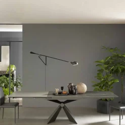 Viadurini Living Ausziehbare Esstische-Ausziehbarer Esstisch 298 cm in Metall- und Keramikplatte - Anaconda