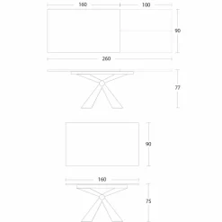 Viadurini Living Ausziehbare Esstische-Ausziehbarer Esstisch 298 cm in Metall- und Keramikplatte - Anaconda