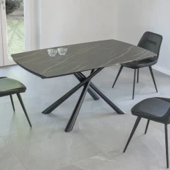 Viadurini Living Ausziehbare Esstische-Ausziehbarer Esstisch auf 230 cm aus Glaskeramik und Metall – Kinari