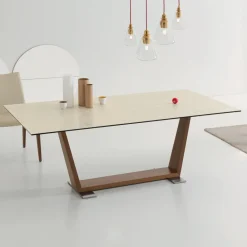 Viadurini Living Ausziehbare Esstische-Ausziehbarer Esstisch auf 3 m mit Keramik- und Holzbeinen - Cesteo