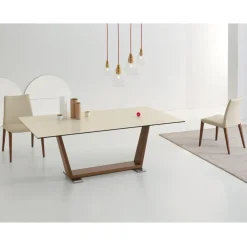 Viadurini Living Ausziehbare Esstische-Ausziehbarer Esstisch auf 3 m mit Keramik- und Holzbeinen - Cesteo