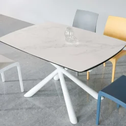 Viadurini Living Ausziehbare Esstische-Ausziehbarer Esstisch auf 200 cm aus Glaskeramik und Metall – Naisha