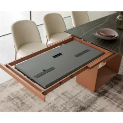 Viadurini Living Ausziehbare Esstische-Ausziehbarer Esstisch auf 298 cm aus Keramik und Metall, hergestellt in Italien – Sonnenblume