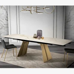 Viadurini Living Ausziehbare Esstische-Ausziehbarer Esstisch aus Metall und Glaskeramik Made in Italy - Circe