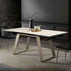Viadurini Living Ausziehbare Esstische-Ausziehbarer Esstisch aus Glaskeramik und Metall Made in Italy - Ania